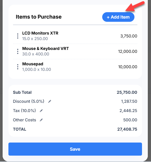 DashPO-Online-Purchase-Order-Generator-SS1-PO-Generator-Add Item