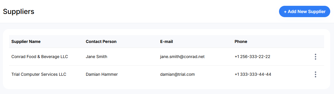 DashPO-Online-Purchase-Order-Generator-SS1-Supplier-List